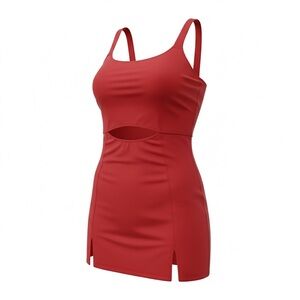 White Birch Red Cutout Mini Dress Athletic New 3X